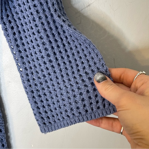 ANDREA JOVINE Periwinkle 3/4 Sleeve Scoop Neck Knit Sweater Size Medium - Picture 8 of 8